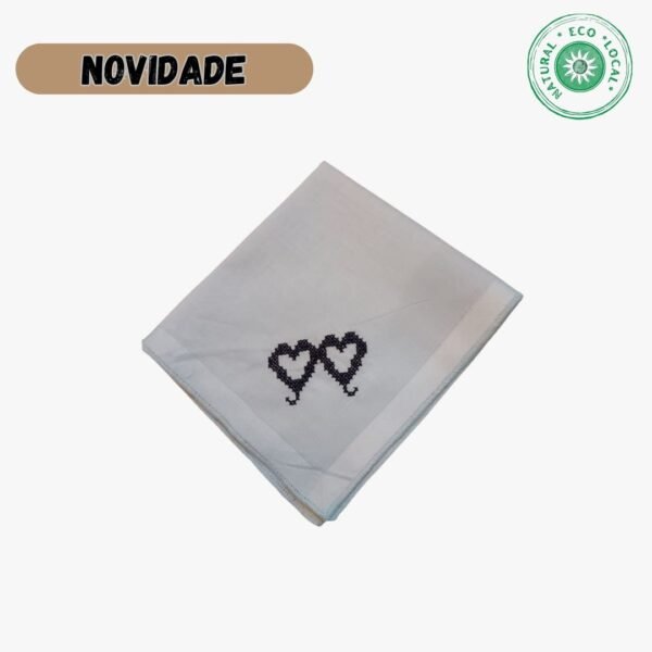 Lenço de mão ou lapela bordado100% algodão Azul