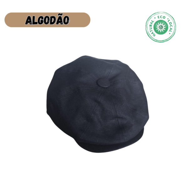 Boina de oito gomos em linho Azul