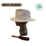 Chapéu branco de feltro de lã. Modelo Fedora