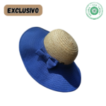 Capeline palha de centeio e algodão lilás aba XL