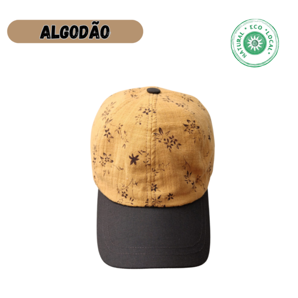 Boné basebol algodão alinhado  Amarelo e castanho