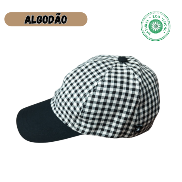 Boné basebol algodão alinhado  Preto e branco