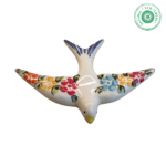 Andorinhas Namorados Flores Cerâmica Vidrada