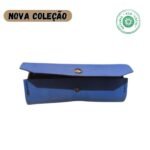 Caixa de óculos em pele natural - Azul
