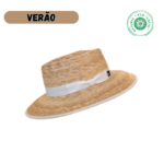 Chapéu palha de palma aba de 7 cm