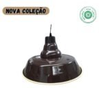 Candeeiro em esmalte chocolate
