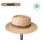 Chapéu palha de palma aba de 7 cm Remate em Palha