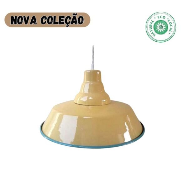 Candeeiro em esmalte limão