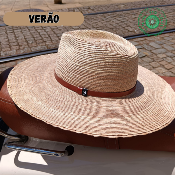 Chapéu palha de palma aba XL 10/11 cm