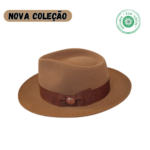 Chapéu modelo Fedora Feltro de pêlo de coelho Castanho Claro