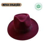 Chapéu modelo Fedora Feltro de pêlo de coelho Bordô