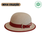 Chapéu em cortiça e algodão  Cloche Bege e Tijolo