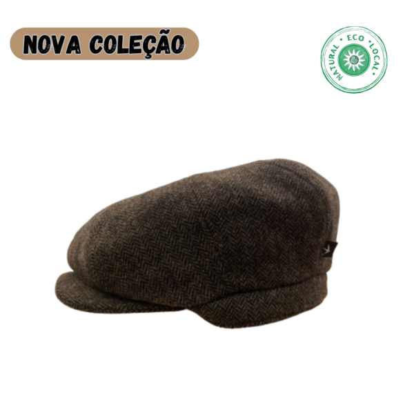 Boina em lã. Peaky Blinders castanho espinha