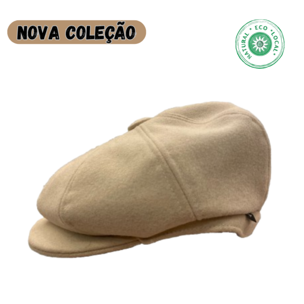 Boina em lã artesanal Peaky Blinders pérola