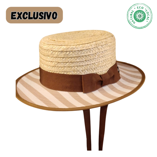 Chapéu de palha de centeio copa reta