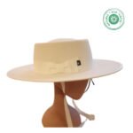 Chapéu de Feltro Branco modelo à portuguesa aba larga, 9 cm