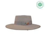 Chapéu de Feltro Cinza modelo à portuguesa aba larga, 9 cm