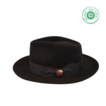 Chapéu modelo Fedora Feltro de pêlo de coelho Preto