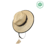 Chapéu preto tracejado palha de centeio aba grande (9 / 10 cm)