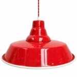 Candeeiro estilo industrial vermelho vivo salpicado