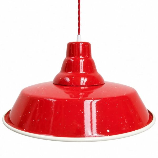 Candeeiro estilo industrial vermelho vivo salpicado